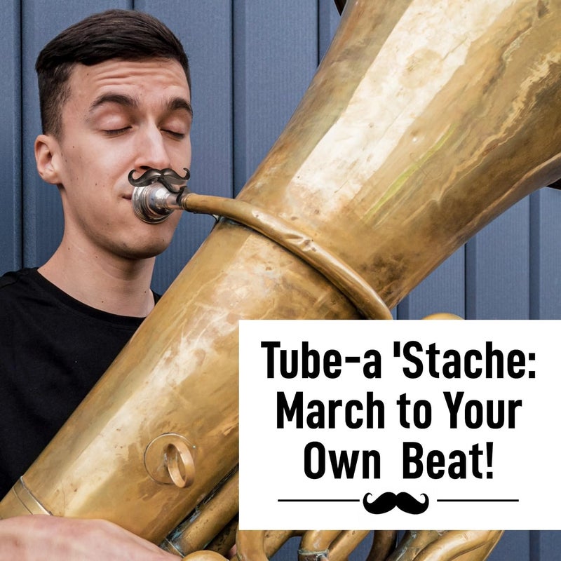 Samorillo [2 Pack] Clip-On Mustache For Tubas - Includes Protective Case - Made To Fit All Tuba Mouthpieces - Perfect Accessory For Young Musicians - Image 2